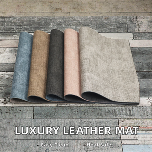 Mantel Individual de PVC con Diseño de Tela de Lujo Ligero, Rectangular Simple, Redondeado, Resistente al Aceite, Aislante del Calor, Ecológico, Antideslizante, Moderno y Personalizable - Product Image 2
