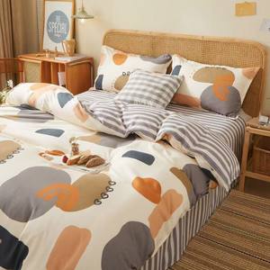 Set di Biancheria da Letto in Cotone Lavato 4 Pezzi, 200TC, Imbottito in Fibra di Bambù, Copripiumino con Cerniera per Tutte le Stagioni, Qualità A - Product Image 4