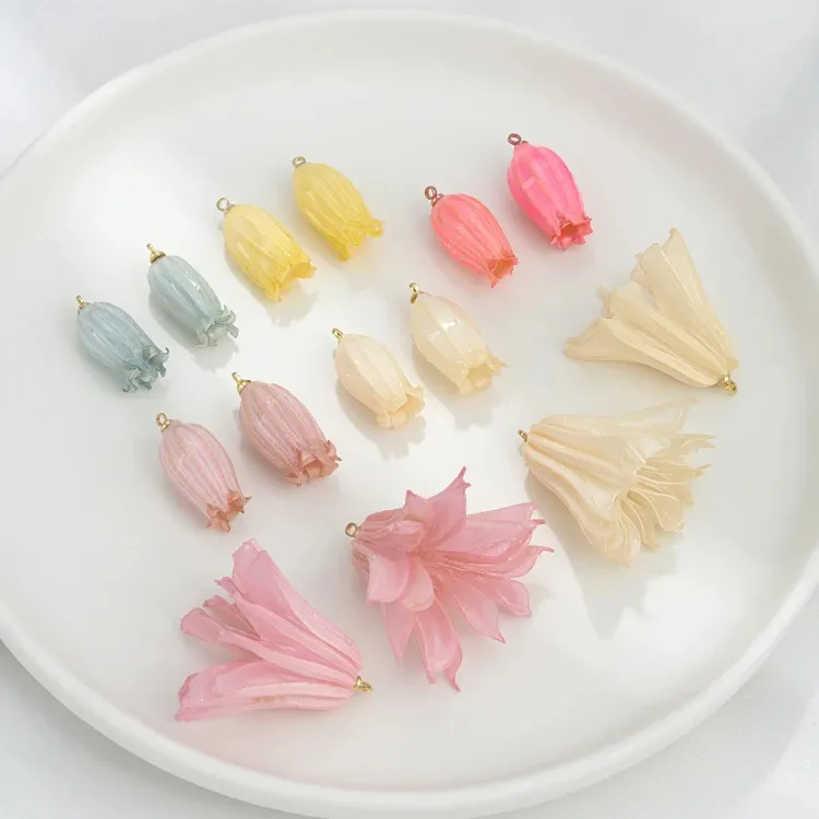 Natural Environmental Protection Lily Of The Valley Earrings Accessories Dried Flowers Semi-Finished Handmade Resin Diy Jewelry