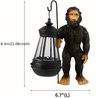 Résine durable | Statue Bigfoot Sasquatch en résine avec lanterne-Décor de jardin extérieur réaliste, résistant aux UV