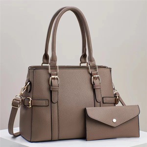 2026 Trendy <b>Soft</b> PU <b>Leather</b> Ladies Handbags Zipper Closure Polyester Lining Shoulder <b>Bags</b> Set for Women with Layered Design - Product Image 2