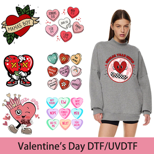 Transferts UV personnalisés pour tasses, transferts thermocollants <span class=keywords><strong>en</strong></span> vinyle floqué <span class=keywords><strong>couleur</strong></span> pleine pour pulls, Saint-Valentin, impression sur tissu - Product Image 5