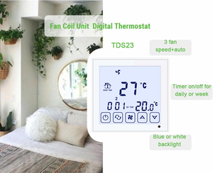 Fcu cuộn dây Quạt 2 ống màn hình cảm ứng HVAC Wifi phòng khách sạn nhiệt - Product Image 4
