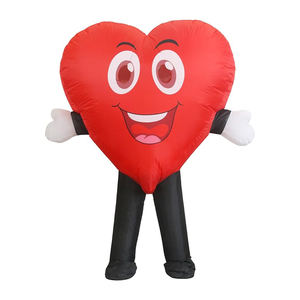 Costume gonflable en polyester en forme de cœur pour adulte – Tenue amusante pour la Saint-Valentin, mariage, rendez-vous galant, ou cosplay en extérieur - Product Image 1