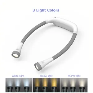 2000 mAh leistungsstarke Batterie 3 Farben stufenlose Dimming Helligkeit LED Nacken-Leslicht Typ-C wiederaufladbares Buchlicht