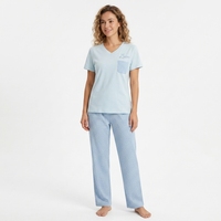 Umweltfreundliches Reines Baumwoll-Jersey Einfarbiges Sommer-Freizeit-Damen-ODM 2-Teiliges Schlafanzug-Set Atmungsaktiv Kurzarm Elastischer Bund