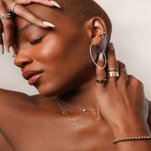 FUAMAY 2025 personnalisation bijoux personnalisables 925 argent Unique fendu galvanoplastie Alphabet Zircon collier initial - Product Image 4