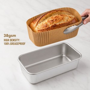 Feuilles de papier cuisson jetables écologiques de qualité <span class=keywords><strong>alimentaire</strong></span> pour moules à pain rectangulaires 9x5, 250 pièces, marron, 2lb, directement de l'usine - Product Image 5