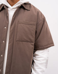 <span class=keywords><strong>Giacca</strong></span> <span class=keywords><strong>Camicia</strong></span> Trapuntata da Uomo Invernale Traspirante Antipiega 100% Cotone Twill Scollo a V Manica Corta 280g <span class=keywords><strong>Marrone</strong></span> Stile Urbano Casual alla Moda - Product Image 6