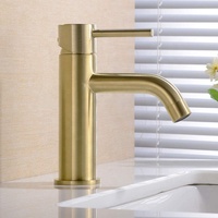 En gros Brossé 304 En Acier Inoxydable Or Bassin Robinets Robinets D'eau