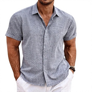 Men's 100% French Linen Breathable Quick Dry Eco-Friendly Casual <b>Shirts</b> Short Sleeve Button <b>Shirt</b> Beach Summer Vacation Fashion - Product Image 3