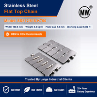 Chaîne de convoyeur à surface plate en acier inoxydable ODM SS812-815-K750 SS304 Pas de 38,1 mm pour ligne de remplissage laitier et ligne de transformation alimentaire