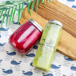 <span class=keywords><strong>Botellas</strong></span> de plástico <span class=keywords><strong>con</strong></span> forma bonita para embalaje de zumo, leche, té, <span class=keywords><strong>con</strong></span> tapa, 300ml, 350ml, 400ml, 500ml - Product Image 4