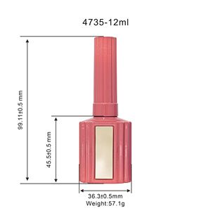 Boccetta in vetro da 12ml per smalto gel colorato, nuovo stile, personalizzabile con il tuo logo, design personalizzato, con pennello integrato - Product Image 6