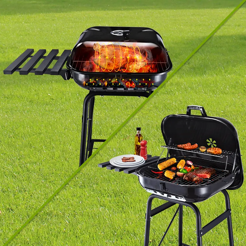 B Profession nel Outdoor Products Kit Gebauter gegrillter Grill topf China Camping Faltbare Holzkohle Rotierender Fisch grill ofen