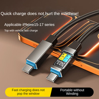 Câble tressé en nylon avec affichage numérique à charge rapide, transfert de données 480 Mbps, 1 mètre pour iPhone 15-17/Ordinateur portable/Ordinateur IOS