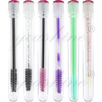 Échantillon gratuit de cils, brosses jetables à marque privée avec tube en plastique, brosse à mascara