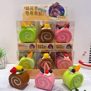 Jouet de décompression créatif en forme de gâteau soufflé et de pain, à <span class=keywords><strong>rebond</strong></span> lent, avec son, mignon, simulation de nourriture, jouet à pincer musical, cadeau - Product Image 6