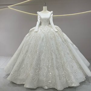 Robes de mariée Jancember JFH68, style moderne, manches longues, empire, robe de bal musulmane pour femmes - Product Image 5