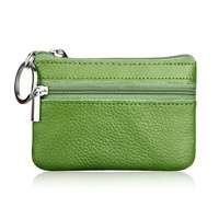 Porte-monnaie en cuir véritable pour femme, Mini pochette, porte-monnaie, porte-clés