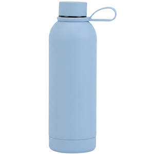 Custom Logo Corporate Gift Sports Design Vacuum Insulated Stainless Steel Water <b>Bottle</b> with Handle Lid Soft Touch Thermal Flask - Product Image 1