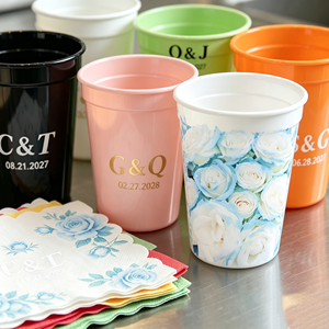 Gobelet réutilisable personnalisé en plastique PP avec couvercle et paille, 8oz, 14oz, 16oz, 22oz, Gobelet de stade, Gobelets Cold Chang avec logo - Product Image 1