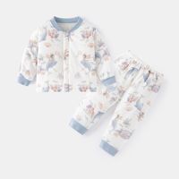 Conjunto de Ropa de Casa para Bebé de Algodón, Diseño Clásico Personalizado, Otoño Invierno, Pantalones y Ropa Cálidos y Gruesos