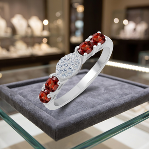 Gourik Zircon Cluster <b>Ring</b> Women 925 Sterling <b>Silver</b> Wedding Lucky Stone Jewelry - Product Image 5