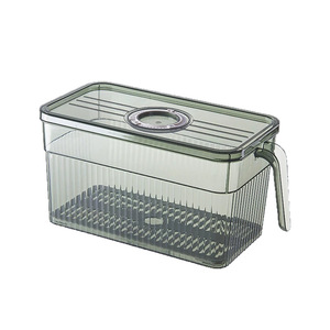 Airtight Rectangular <b>Plastic</b> PET Food Storage Box With <b>Lid</b> For Fridge Kitchen Fruit Vegetable Organizer 7047 - Product Image 5