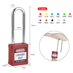 Elecpopular Industrial Non Conductive Nylon Body 76mm <strong>Long</strong> Label Lockout <strong>Padlock</strong> Steel <strong>Shackle</strong> Master Key Safety <strong>Padlock</strong> - Product Image 4