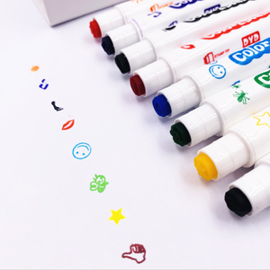 Promotion double pointe non toxique, peinture fixe et lavable, marqueurs jumbo, encre à base d'eau, stylo aquarelle avec timbres - Product Image 3