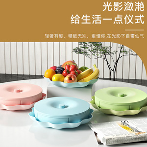 Nordic Style Divided <b>Plastic</b> Snack <b>Box</b> Round 2.0-3.0L Eco-Friendly Household Candy Storage Container Living Room <b>Display</b> - Product Image 2