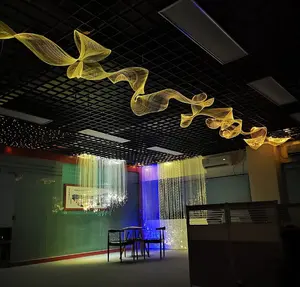 Luz de techo de estrella de malla de fibra óptica, luces de fibra óptica acrílica, emisor lateral, RGB, LED, iluminación ambiental, nuevo estilo para exteriores