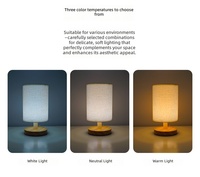 Lampe de bureau USB en tissu de bambou, contrôle tactile, veilleuse LED, design moderne, alimentation par batterie, intensité réglable, température de couleur 3000-6000K, garantie 3 ans