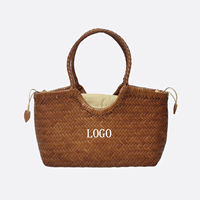 Sac fourre-tout en cuir de vachette véritable tressé à la main, grand format, de luxe, personnalisé, pour femme