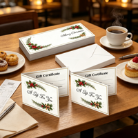 Cartes-cadeaux personnalisées haut de gamme avec estampage à chaud doré et enveloppe assortie pour emballage cadeau de marque de luxe