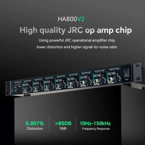 Amplificador de Distribución de Auriculares Profesional de 1u y 8 Canales HA800 V2 para Monitores de Estudio y Escenario - Product Image 3