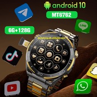 Montre connectée 4G avec grand stockage 6G+128G, Android 10 Api29, processeur 8 cœurs MTK 6762, GPU, réseau LTE mondial, avec carte SIM