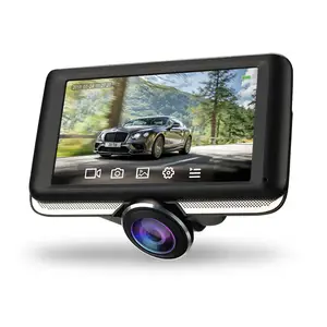 Panorámica de 360 grados doble récord de 4,5 pulgadas IPS pantalla táctil Dash Cam con 32 GB grabador DVR coche y monitor de aparcamiento