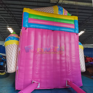 Backyard wet <b>bouncer</b> kids bounce house waterslide jumpers commercial <b>inflatable</b> ice cream water slide with pool - Product Image 5