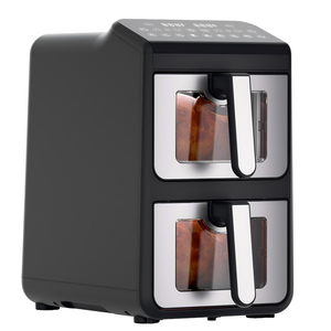 Nouvelle Conception Friteuse <span class=keywords><strong>à</strong></span> Air Électrique <span class=keywords><strong>Sans</strong></span> <span class=keywords><strong>Huile</strong></span> en Acier Inoxydable Double Cuve Carrée avec Fonctions Grill et Cuisson, Utilisation Extérieure, Fenêtre de Visualisation - Product Image 3