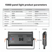 Lampe de tournage pour cinéma et télévision 200W avec 1152 LED, lumière d'appoint LED blanche 5600K, indice d'indexation des couleurs élevé