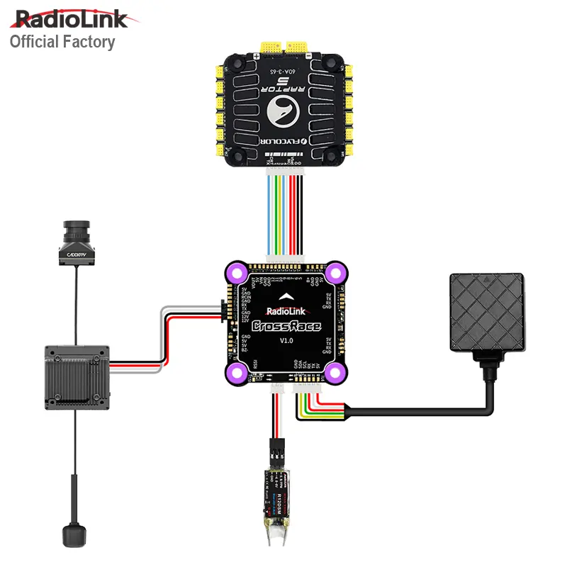 Radiolink BEC ตัวควบคุมการบิน RC แบบบูรณาการ CrossRace การคืนอัตโนมัติที่มีความแม่นยําสูงและการพัฒนาใหม่การสนับสนุนการบินอัตโนมัติ