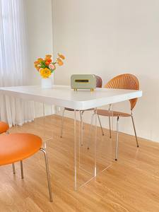 Mesa de comedor de placa de roca acrílica de lujo moderno diseño <span class=keywords><strong>colgante</strong></span> Rectangular blanco puro para cocina o uso en Hotel/Villa - Product Image 3