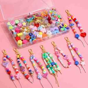 Kit de Abalorios para Hacer Llaveros DIY con Cierre, Cuentas Acrílicas Coloridas y Dijes de Letras para Mochilas, Bolsos y Carteras - Product Image 1