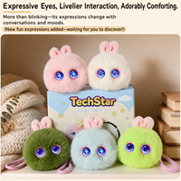KI-Roboter-Kaninchen-Plüschtier mit LED-Emotionsaugen für Kinder, Berührungssensor, WLAN, Sprachkommunikation, Begleiter-Spielzeug