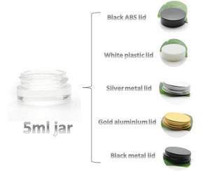 Tarro de vidrio a prueba de olores de 3ml, 5ml, 7ml, 9ml <span class=keywords><strong>con</strong></span> tapa de aluminio y base gruesa, tarro de almacenamiento de vidrio para cosméticos y concentrados para crema de ojos y rostro. - Product Image 3