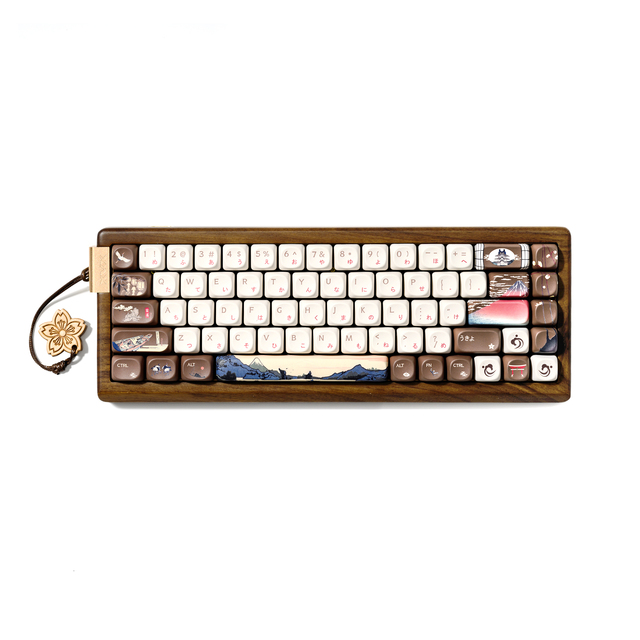 XVX MU68 Mechanical Keyboard FujiWave Theme 5 Sides Dye-sub Keycaps RGB Backlit USB-C Wired Gaming English Japanese Language