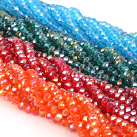 Venta al por Mayor 65 Piezas/Bolsa de Cuentas de Cristal Bicónicas Facetadas Redondas de Vidrio Transparente Brillante de 8 mm para Fabricación de Joyería y Collares a Granel