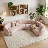 Canapé modulaire incurvé moderne en vente chaude, sièges rembourrés, coussins pour salon, appartement, hôtel, durable